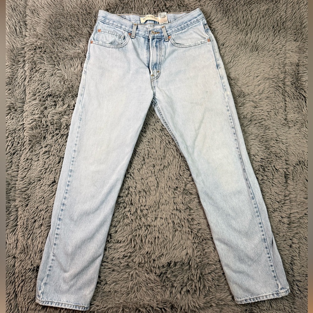 Levi’s 505 Jeans Men 31x32 Light Wash Vintage Distressed Regular Fit Denim
